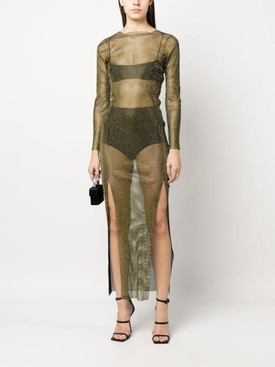  산타 브랜즈 롱 원피스 DIAMOND MAXIDRESSBLACK YELLOW Brown - SANTA BRANDS