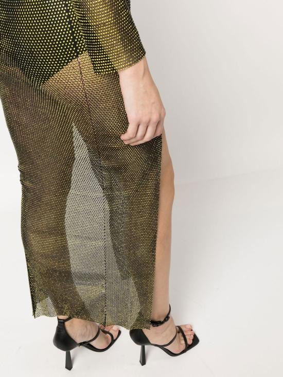  산타 브랜즈 롱 원피스 DIAMOND MAXIDRESSBLACK YELLOW Brown - SANTA BRANDS