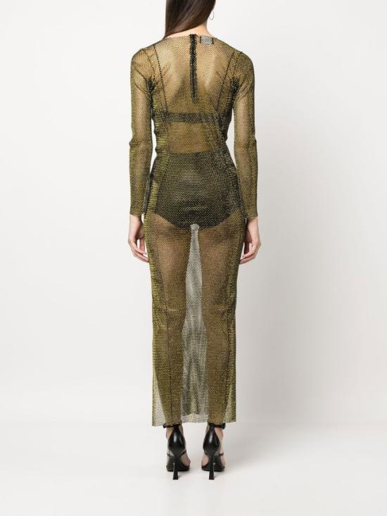  산타 브랜즈 롱 원피스 DIAMOND MAXIDRESSBLACK YELLOW Brown - SANTA BRANDS