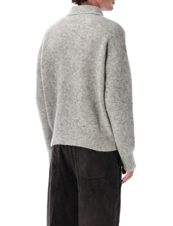 25FW 아미 알파카 아미 롱 슬리브 폴로 스웨터 HPL405KN0021 050 GRIS - AMI