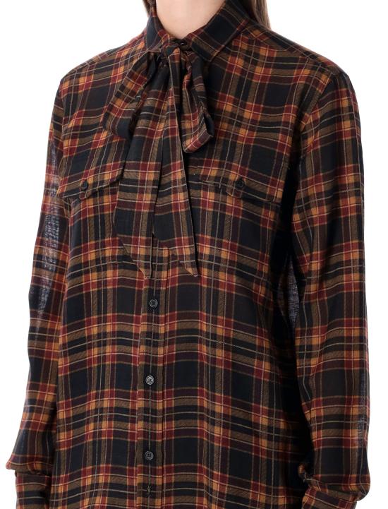 25FW 생로랑 반팔 티셔츠 838891Y26ZA 6703 GREY ORANGE - SAINT LAURENT