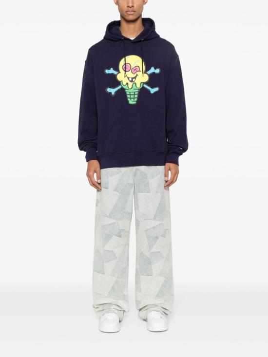  아이스크림 후드 티셔츠 IC23447 NAVY Blue - ICECREAM