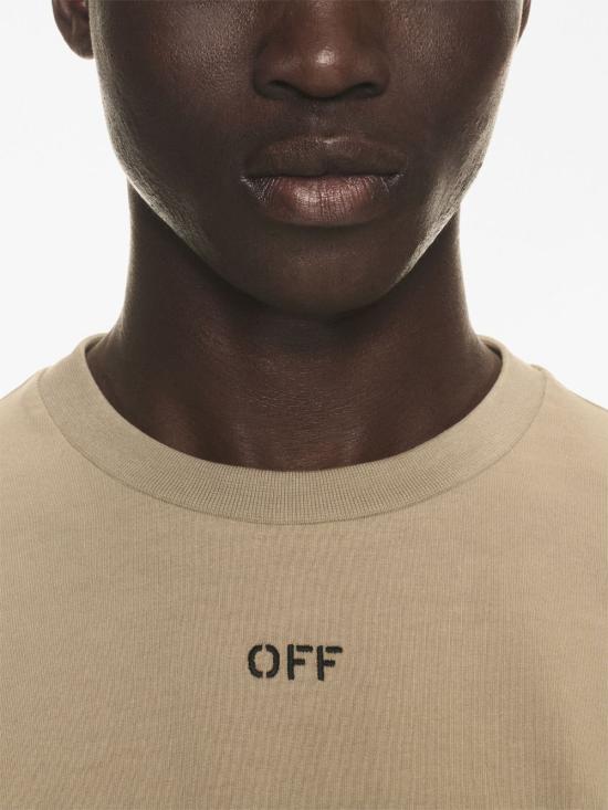  오프화이트 반팔 티셔츠 OMAA027F23JER008 6110 Beige - OFF WHITE