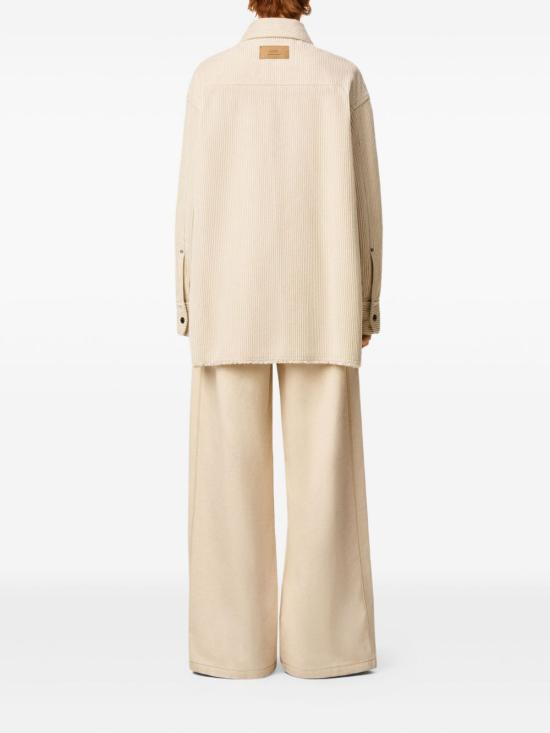25FW 아미 코듀로이 벨벳 사이드 슬릿 오버셔츠 USH793 CO0131185 Ivory - AMI