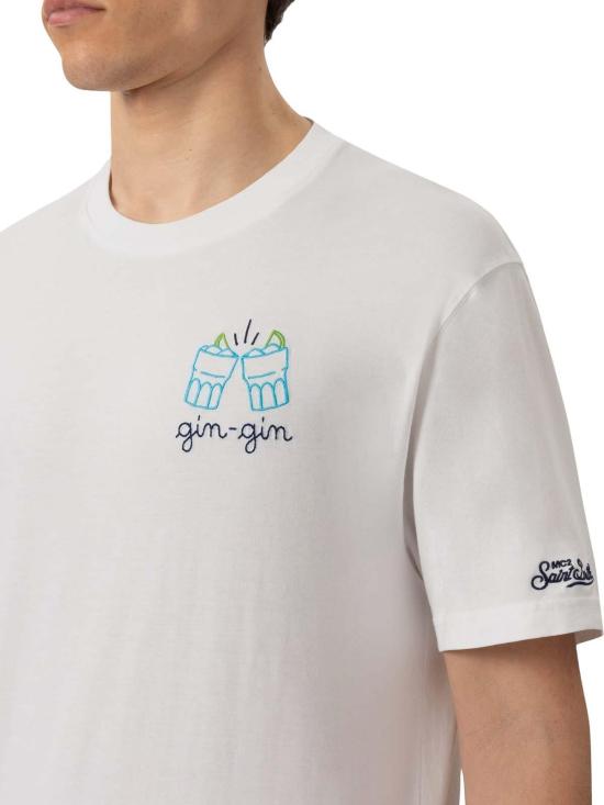 25SS 세인트바쓰 반팔 티셔츠 POT000105208H White - MC2 SAINT BARTH