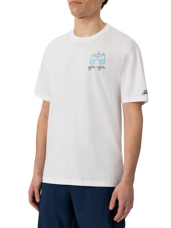 25SS 세인트바쓰 반팔 티셔츠 POT000105208H White - MC2 SAINT BARTH