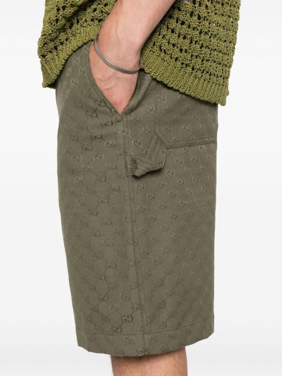 25FW 구찌 GG 캔버스 카고 숏 팬츠 814728 ZAF4S3065 Green - GUCCI