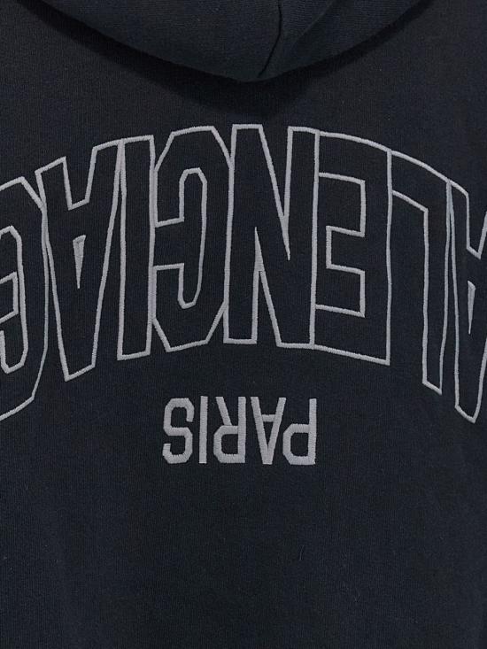 25FW 발렌시아가 후드 티셔츠 803264 TSVU71750 Black - BALENCIAGA