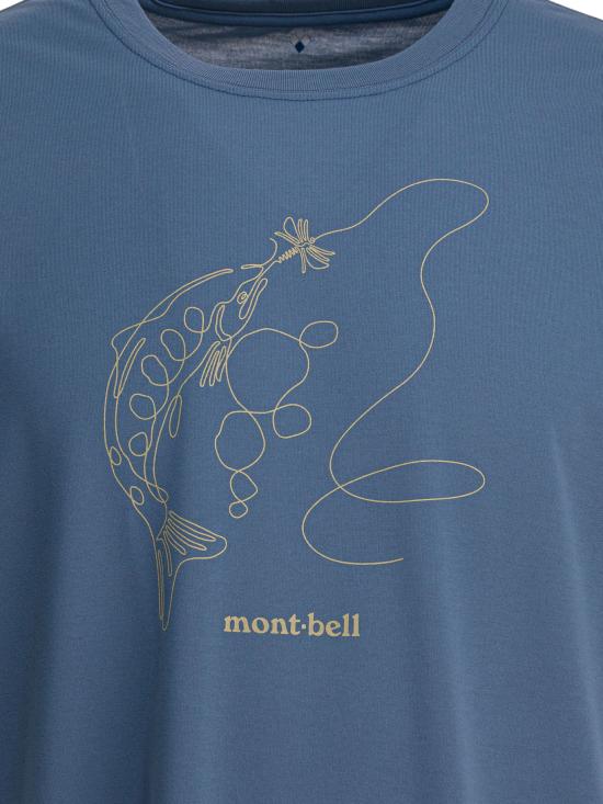 25FW 몽벨 반팔 티셔츠 2304621WICKRON T SINGLE LINEBL Blue - MONTBELL