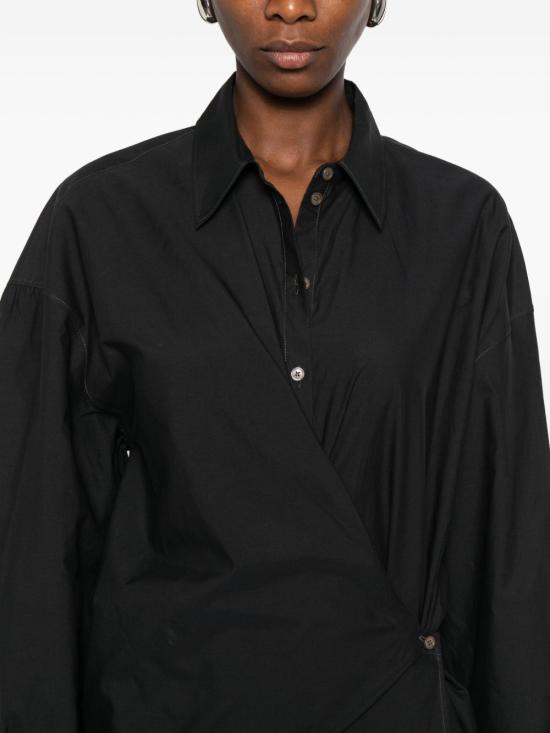 25FW 르메르 스트레이트 칼라 트위스트 셔츠 SH1141 LF1500998 Blue - LEMAIRE