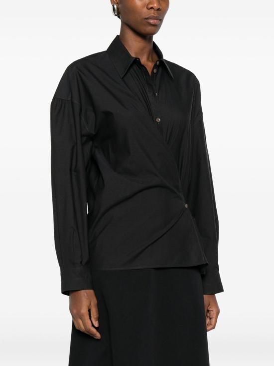 25FW 르메르 스트레이트 칼라 트위스트 셔츠 SH1141 LF1500998 Blue - LEMAIRE