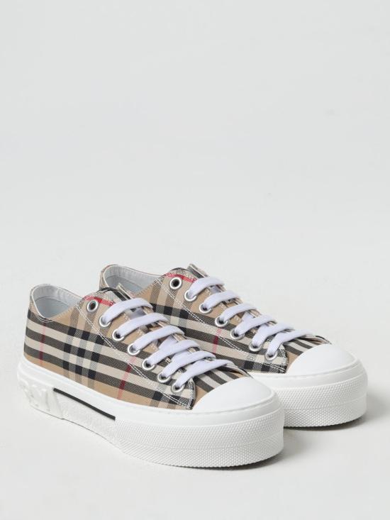 26SS 버버리 체크 코튼 스니커즈 8050506 Beige - BURBERRY