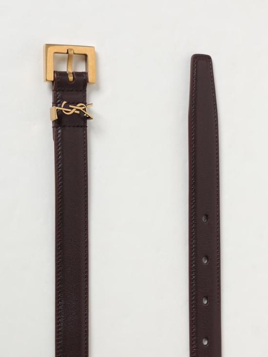 25FW 생로랑 카산드라 씬 스퀘어 버클 벨트 554465BOO0W 6892 Brown - SAINT LAURENT
