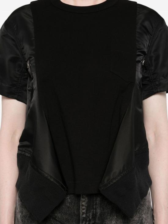 25FW 사카이 반팔 티셔츠 25 07998 001 Black - SACAI