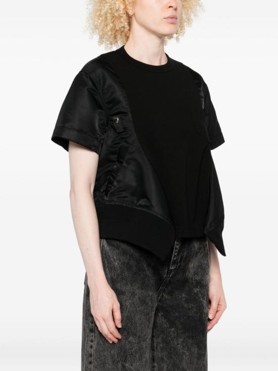 25FW 사카이 반팔 티셔츠 25 07998 001 Black - SACAI