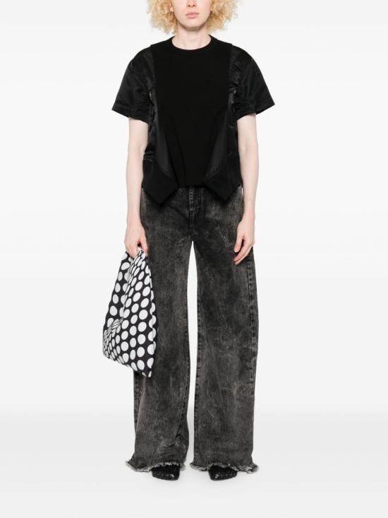 25FW 사카이 반팔 티셔츠 25 07998 001 Black - SACAI