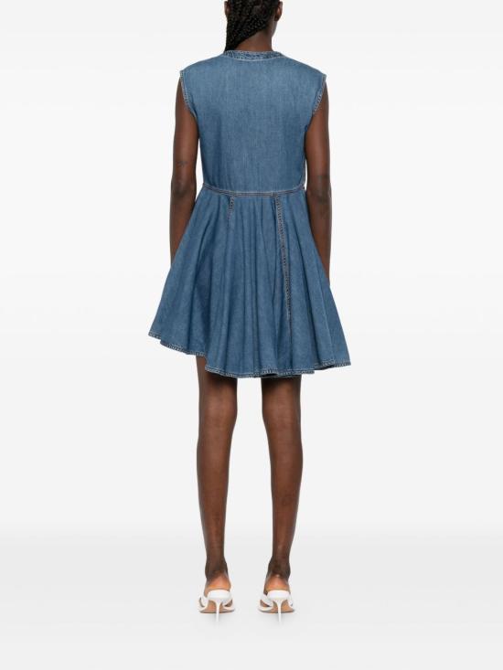 25FW 알라이아 숏 원피스 AA9R2682D004B 505 Blue - ALAIA