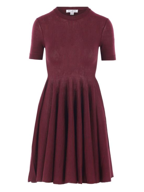 25FW 알라이아 숏 원피스 AA9R2700M922B 413 Bordeaux