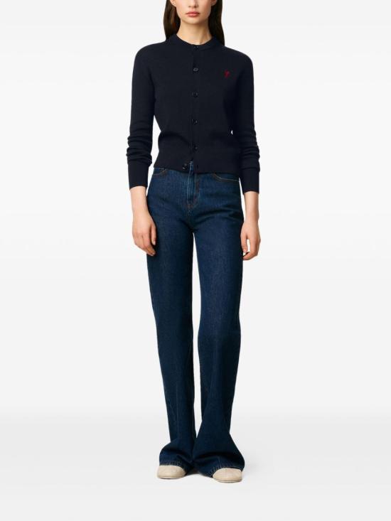 25FW 아미 크루넥 울 가디건 FKC361001414 BLUE - AMI