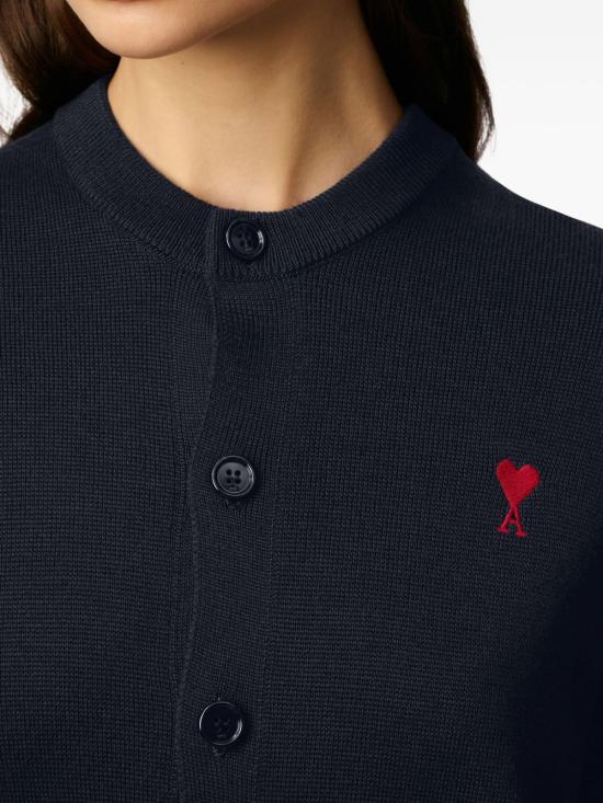 25FW 아미 크루넥 울 가디건 FKC361001414 BLUE - AMI