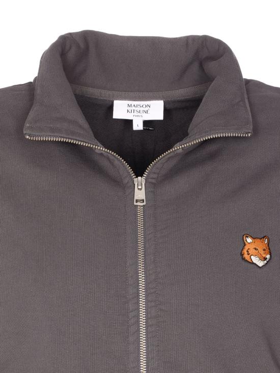 25FW 메종키츠네 폭스 헤드 지퍼 레귤러 스웨트셔츠 PM02134KM0340P180 GREY - MAISON KITSUNE