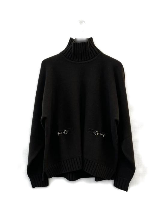 25FW 구찌 디테일 리브 터틀넥 스웨터 디테일 리브   828685XKEVK2344 BROWN - GUCCI