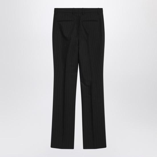 25FW 구찌 핀스트라이프 구찌 울 자카드 팬츠 841090Z7AT1 1152 BLACK - GUCCI
