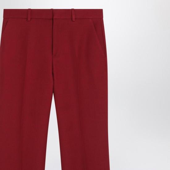 25FW 구찌 자수 울 실크 팬츠 836802Z7AIY 6207 BURGUNDY - GUCCI