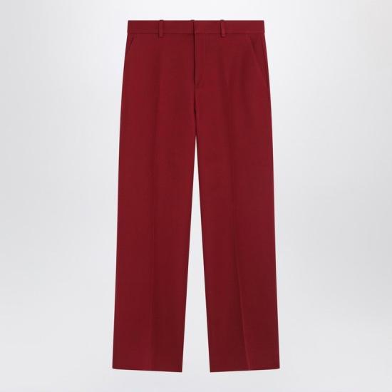 25FW 구찌 자수 울 실크 팬츠 836802Z7AIY 6207 BURGUNDY