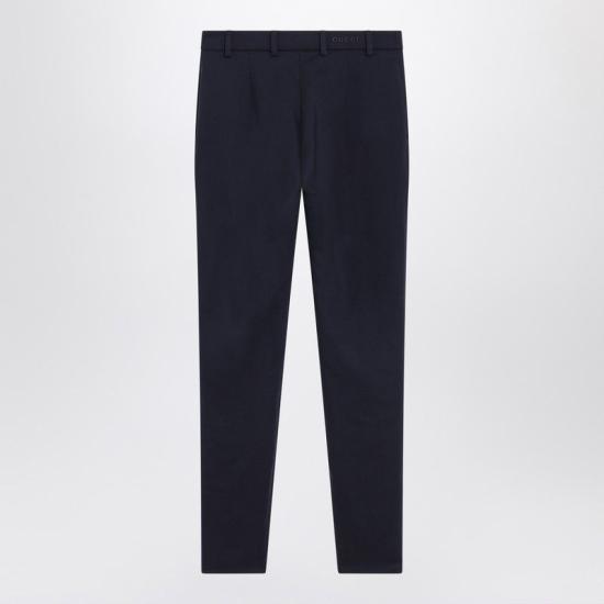 25FW 구찌 하이 웨이스트 앵클 랭스 슬림 핏 팬츠 836789ZAR2V 4824 BLUE - GUCCI