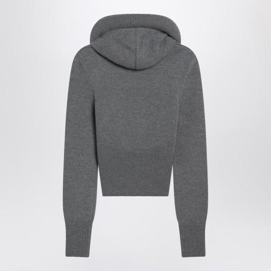 25FW 알라이아 후드 티셔츠 AA9G0071K133BWO 821 GREY - ALAIA