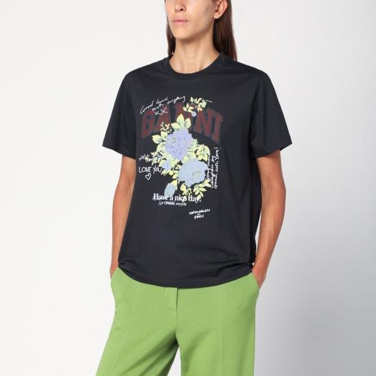 25FW 가니 로즈 티셔츠 T43423575 252 PURPLE