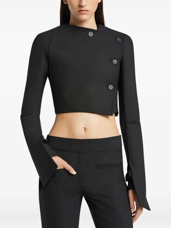 25FW 쿠레쥬 오블리크 테일러드 자켓 425CVE137PL0170 9999 BLACK - COURREGES