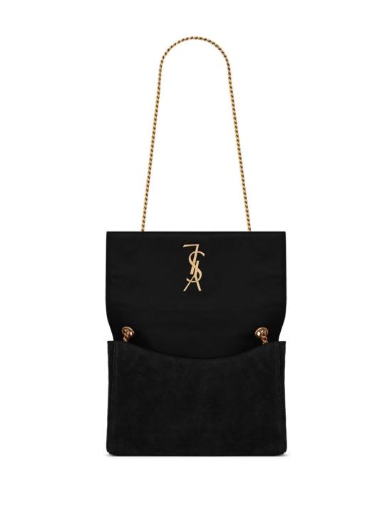 25SS 생로랑 케이트 미디움 리버시블 체인 백 스웨이드 앤 스무스 레더 553804 0UD7W1000 Black - SAINT LAURENT