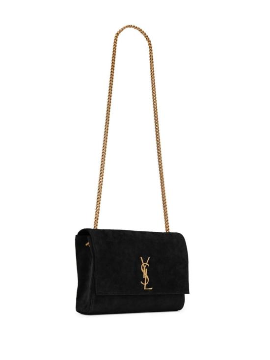 25SS 생로랑 케이트 미디움 리버시블 체인 백 스웨이드 앤 스무스 레더 553804 0UD7W1000 Black - SAINT LAURENT