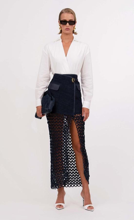  논살란트 레이블 데님 스커트 넌샬런트 라벨 브리아 스커트 데님