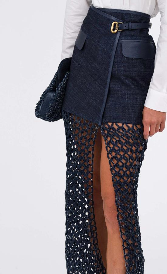  논살란트 레이블 데님 스커트 넌샬런트 라벨 브리아 스커트 데님 - NONCHALANT LABEL