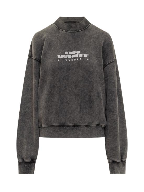 25FW 오프화이트 긴팔 티셔츠 OWBA075F25FLE002 1301 MARBLE BLACK WHITE