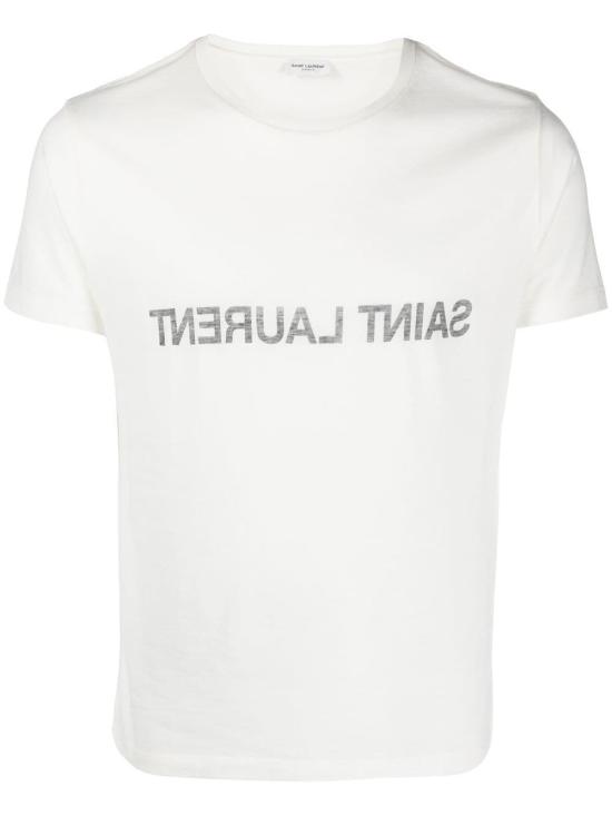 25SS 생로랑 리버스 티셔츠 663278 Y37AW9744 White