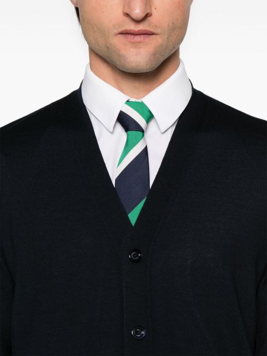 25SS 구찌 웹 브이넥 울 가디건 814529 XKEJV4060 Blue - GUCCI