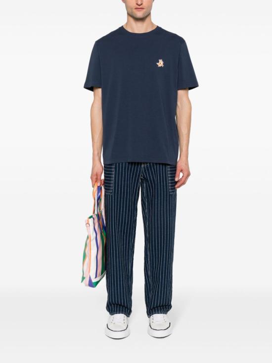 25SS 메종키츠네 스피디 폭스 패치 컴포트 티셔츠 MM00125 KJ0008P476 Blue - MAISON KITSUNE