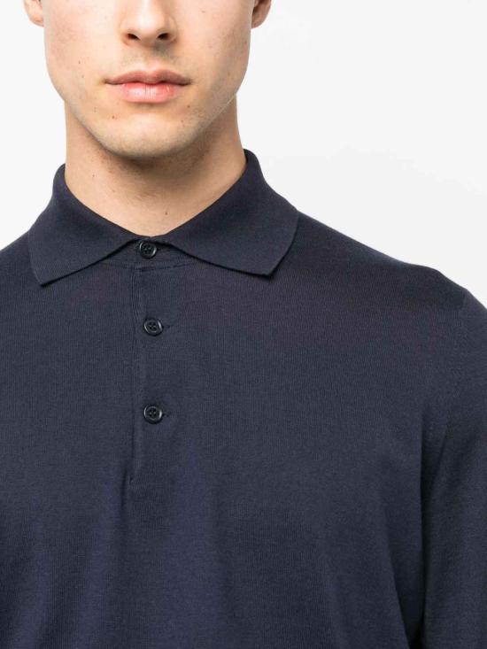 26SS 브루넬로 쿠치넬리 코튼 폴로 스웨터 M29800135CW425 Blue - BRUNELLO CUCINELLI