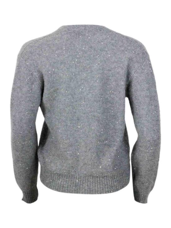  파비아나 필리피 브이넥 니트 가디건  MAD224F549D2968132 Grey - FABIANA FILIPPI