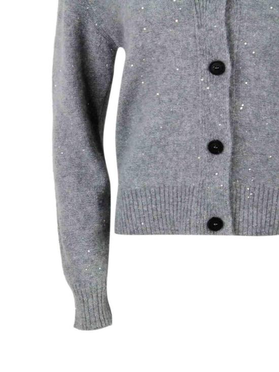  파비아나 필리피 브이넥 니트 가디건  MAD224F549D2968132 Grey - FABIANA FILIPPI