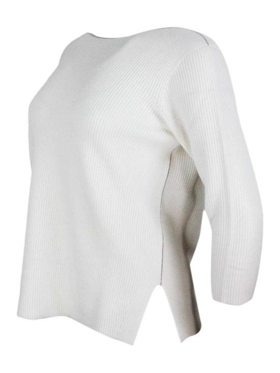 25FW 파비아나 필리피 루렉스 디테일 스웨터 MAD264F018D5100142 White - FABIANA FILIPPI