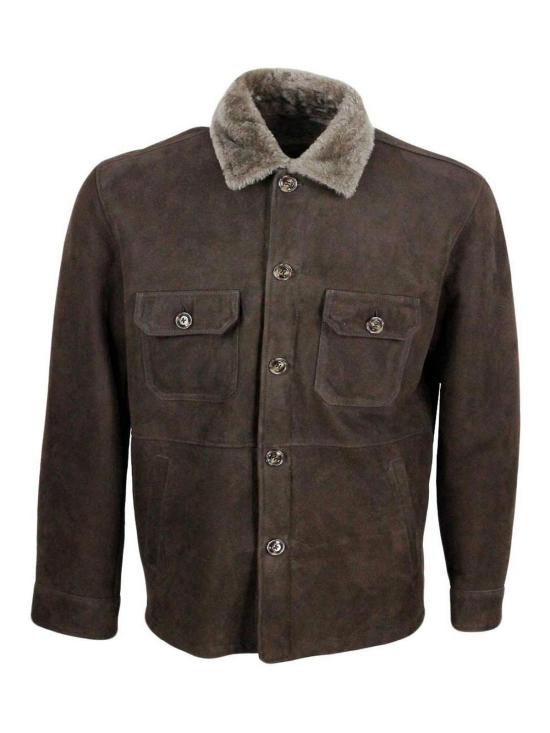  발바 가죽 자켓 SHE38900CAM0004 Brown