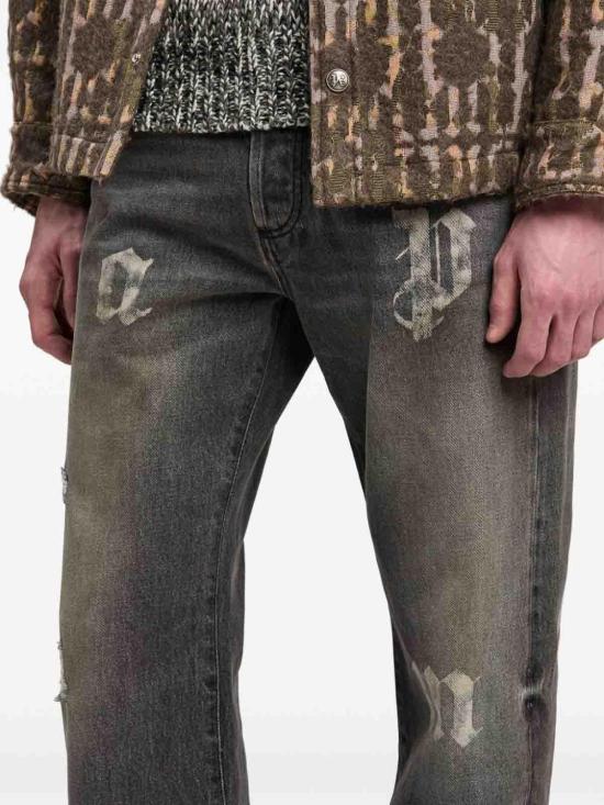  팜앤젤스 스트레이트 팬츠 PMYA041F24DEN0011010 Black - PALM ANGELS