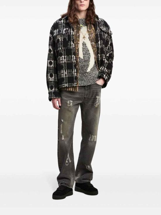  팜앤젤스 스트레이트 팬츠 PMYA041F24DEN0011010 Black - PALM ANGELS