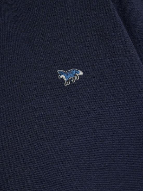 25SS 메종키츠네 베이비 폭스 패치 레귤러 스웨터 MW00816 KT1036P492 Blue - MAISON KITSUNE
