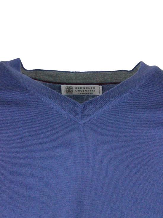  브루넬로 쿠치넬리 스웨터 M2400162CA709 Blue - BRUNELLO CUCINELLI